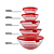 Conjunto de Pote de Vidro com Tampa 5 Peças - Vermelho # - Imagem 7