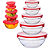 Conjunto de Pote de Vidro com Tampa 5 Peças - Vermelho # - Imagem 5