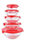 Conjunto de Pote de Vidro com Tampa 5 Peças - Vermelho # - Imagem 6