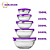 Conjunto de Pote de Vidro com Tampa 5 Peças - Roxo # - Imagem 5