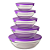 Conjunto de Pote de Vidro com Tampa 5 Peças - Roxo # - Imagem 1