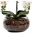 Arranjo 4 Hastes Orquídea Flor Artificial Decoração Realista - Imagem 6
