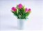 Kit Com 5 Vasos De Flores Artificiais Decorativas 18 Cm - Imagem 2