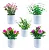 Kit Com 5 Vasos De Flores Artificiais Decorativas 18 Cm - Imagem 1