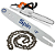 Sabre 12pol P/  Stihl Ms170 Ms180 E Corrente 22 Dentes - Imagem 6