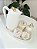 Kit higiene borboletas e flores branco com filete de ouro 6 peças - Imagem 2