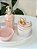 Kit higiene branco menina aplique cavalo flores rosa velho com filete de ouro 5 peças - Imagem 2