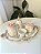 Kit higiene floral e rosa velho com filete de ouro aplique flores e borboletas 5 peças - Imagem 3