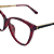 Óculos de grau - Armação de acetato com detalhes em vermelho e dourado modelo gatinho - Imagem 3