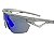 Óculos de sol esportivo Haiti - Armação na cor prata e lente azul espelhado - Imagem 3