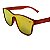 Óculos de sol esportivo Noronha - Armação vermelha e lente espelhada polarizada na cor laranja - Imagem 3