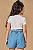 Conjunto Infantil menina Kukiê short Jeans e blusa canelada - Imagem 3