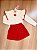 Conjunto Infantil Menina Blusa Babado E Short-Saia Vermelho Mundo Cinti - Imagem 2