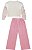 Conjunto de Blusão Boxy e Calça Wide Leg em Moletom Rosa Kukiê - Imagem 3