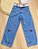 Calça Wide leg jeans - Com bordados borboletas e cinto - Imagem 2