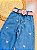 Calça Wide leg jeans - Com bordados Corações - Imagem 4