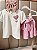Conjunto Infantil Rosa Claro Paetês Corações short saia - Imagem 2