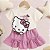 Conjunto Infantil Menina Hello Kitty Rosa - Short saia - Imagem 5