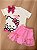 Conjunto Infantil Menina Hello Kitty Rosa - Short saia - Imagem 1
