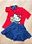 Conjunto Infantil Menina Hello Kitty Vermelho - Short saia - Imagem 1