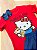 Conjunto Infantil Menina Hello Kitty Vermelho - Short saia - Imagem 2