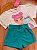 Conjunto de Blusa Boxy Over em Meia Malha e Short Saia Infantil Menina - Imagem 2