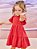 Vestido Infantil Menina Cinti Vermelho com Brilho - Imagem 1