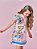 Vestido Infantil Cinti Verão Branco Oncinha Floral - Imagem 2