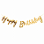 Faixa Papel Metalizado Happy Birthday – 3 metros – 1 unidade – Dourado - Imagem 1
