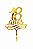 Topo de Bolo Acrílico 18 Anos Dourado – 18 cm x 12 cm - Imagem 1