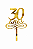 Topo de Bolo Acrílico 30 Anos Dourado – 18 cm x 12 cm - Imagem 1