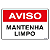 Placa Sinalização Aviso Mantenha Limpo Acesso S-214 - Imagem 1
