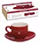 Xicaras de café hauscraft em porcelana Vermelha 90ml - Imagem 3