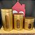CONJUNTO DE POTE DE VIDRO COM INOX REDONDO  COM TAMPA GOLD HAUSKRAFT -  3 PECAS 600/900/1200ML - Imagem 1