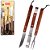 INOX CONJUNTO DE FACA DE CHURRASCO + GARFO  E PEGADOR  CB. MADEIRA - Imagem 3