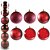 BOLA DE NATAL MISTA FOSCA / LISA / GLITTER VINHO COM 6 PECAS 7CM DE Ø - Imagem 1