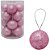 BOLA DE NATAL GLITTER ROSA COM 16 PECAS 4CM DE Ø NO TUBO - Imagem 1