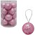 BOLA DE NATAL GLITTER ROSA COM 16 PECAS 3CM DE Ø NO TUBO - Imagem 1