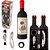 KIT PARA VINHO COM ESTOJO DE GARRAFA 4PÇS - Imagem 1