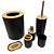 Kit pra Banheiro Bambu Conjunto Lavabo Saboneteira Lixo de Banheiro Acessórios 6 peças - Imagem 2