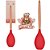 COLHER MULTIUSO DE SILICONE VERMELHO CB. MADEIRA  32X6,5CM WELLMIX** - Imagem 1