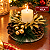 PORTA VELA NATAL CASTICAL AZEVINHO DOURADO COM PINHAS 10CM DE Ø - Imagem 2
