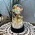 ENFEITE CUPULA COM FLOR CINTILANTE E BOLINHAS + LED 14cm x 8,5 cm - Imagem 1