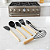 Kit Utensílios de Cozinha Silicone com Madeira 7 Peças – Concha, Colher, Espátula, Fouet, Pão Duro, Pegador e Suporte - Imagem 5
