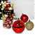 Kit Bolas de Natal Mistas 6cm (35 Peças) - Vermelho e Dourado - Fosca, Lisa, Glitter e Decorada - Decoração Árvore Natal - Imagem 1