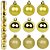 BOLA DE NATAL MISTA FOSCA/LISA/GLITTER DOURADA C/9 PCS 6CMRIO MASTER ENFEITE NATAL - Imagem 1