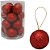 Bola de Natal com Glitter Vermelha – 16 peças no tubo (4 cm) - ENFEITE DE NATAL ARVORE DE NATAL - Imagem 2