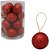 BOLA DE NATAL GLITTER VERMELHA C/16 PCS 3CM NO TUBO NATALKASA - ENFEITE ARVORE DE NATAL - Imagem 3