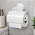 SUPORTE PAPEL HIGIENICO DE PAREDE DE PLASTICO BRANCO C/TP. + VENTOSA E AUTOADESIVO - Imagem 1