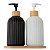 KIT BANHEIRO 3 PECAS VIDRO E BAMBU 19 CM X 9 CM X 21,5 CM - Imagem 3